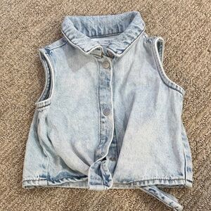 Zara Light Blue Denim Sleeveless Vest 12-18 Months